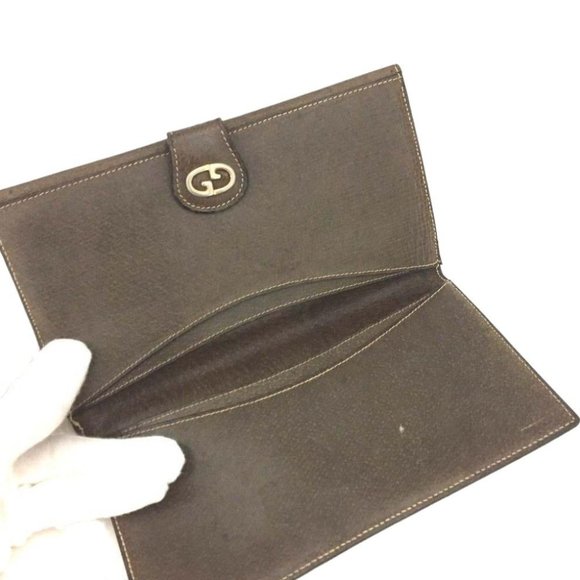 613152T Gucci Wallet Long Interlocking G GG Logo Beige PVC - Picture 6 of 10